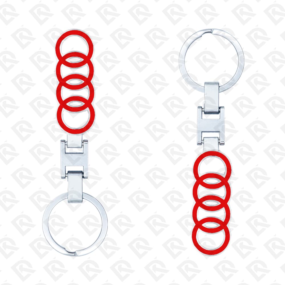 AUDI RED LOGO BIG SIZE KEYCHAIN