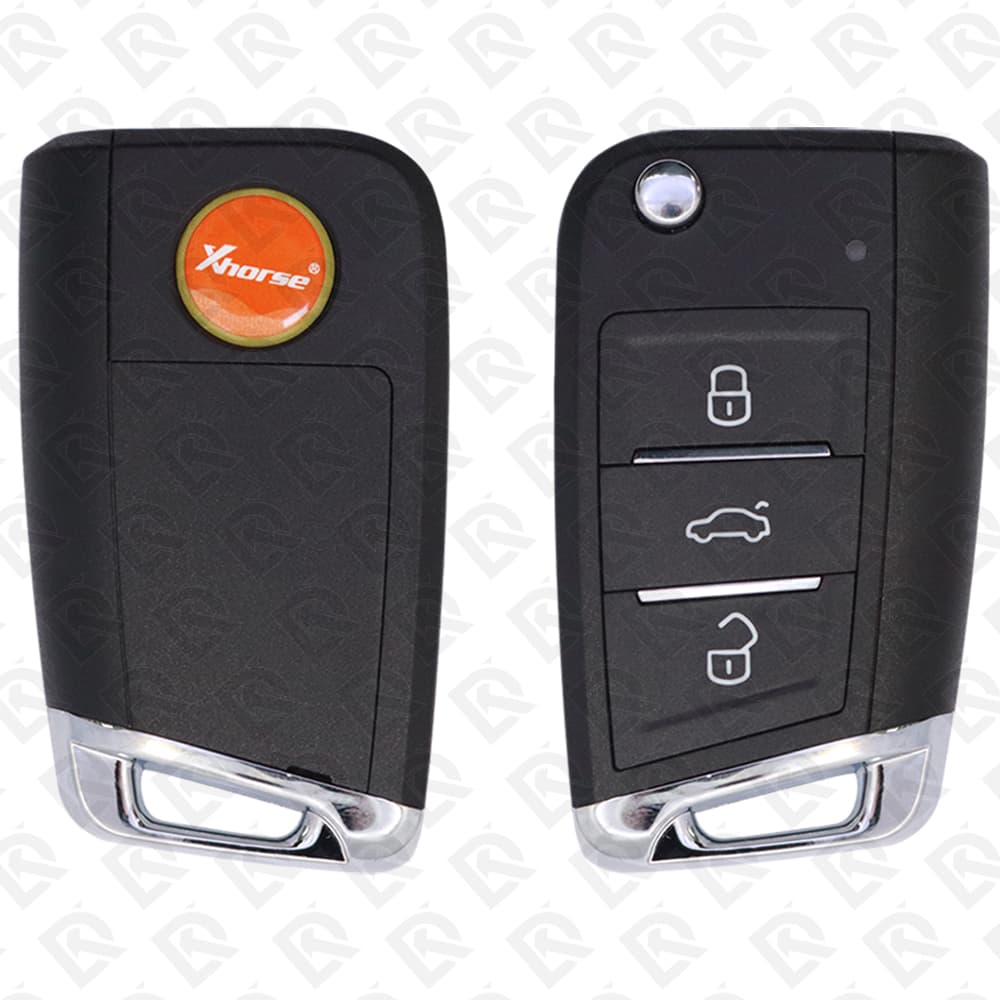 XHORSE UNIVERSAL FLIP REMOTE KEY WITH SUPER CHIP - 3BUTTONS - VW STYLE - XEMQB1EN