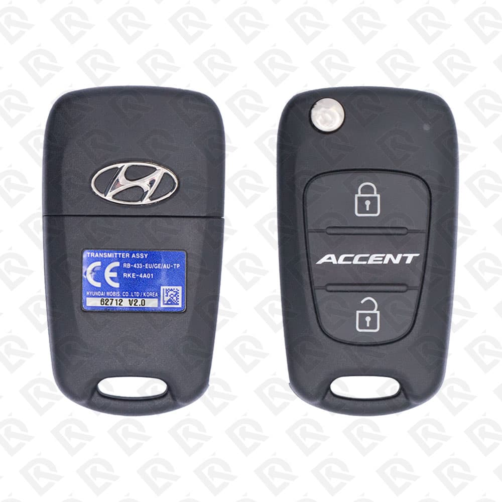 2011 - 2014 HYUNDAI ACCENT FLIP REMOTE KEY - 2BUTTONS - 433MHZ - 95430-1R110 ORIGINAL