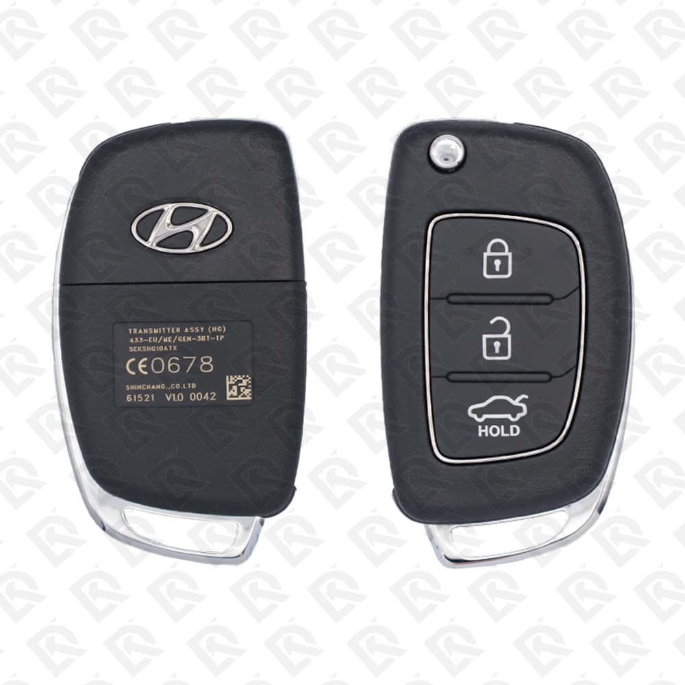 2017 HYUNDAI ACCENT REMOTE HEAD FLIP KEY - 3BUTTONS - 434MHZ - 95430-1RAC1 ORIGINAL