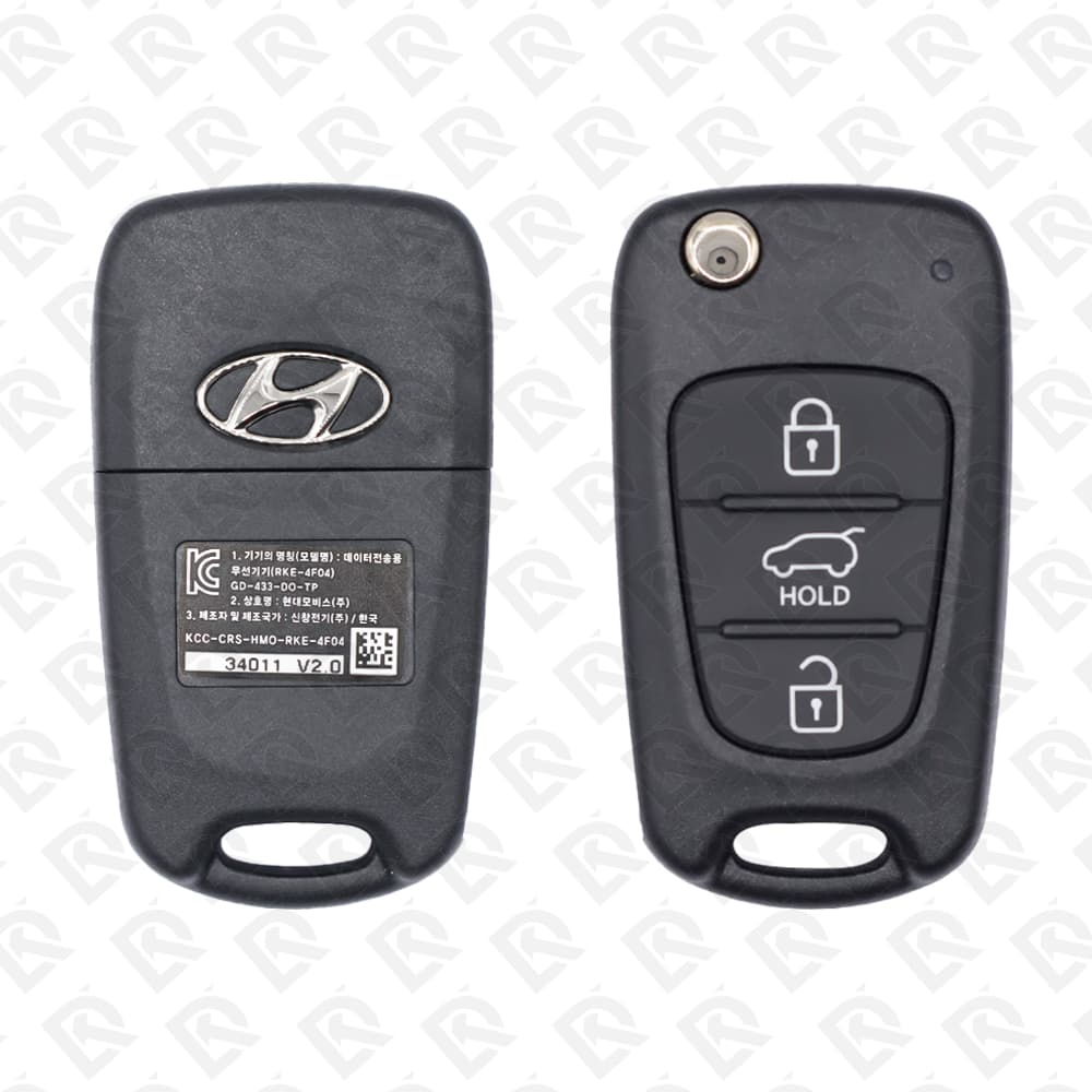 2011 - 2014 HYUNDAI VELOSTER REMOTE HEAD FLIP KEY - 3BUTTONS - 433MHZ - 95430-2V010 ORIGINAL