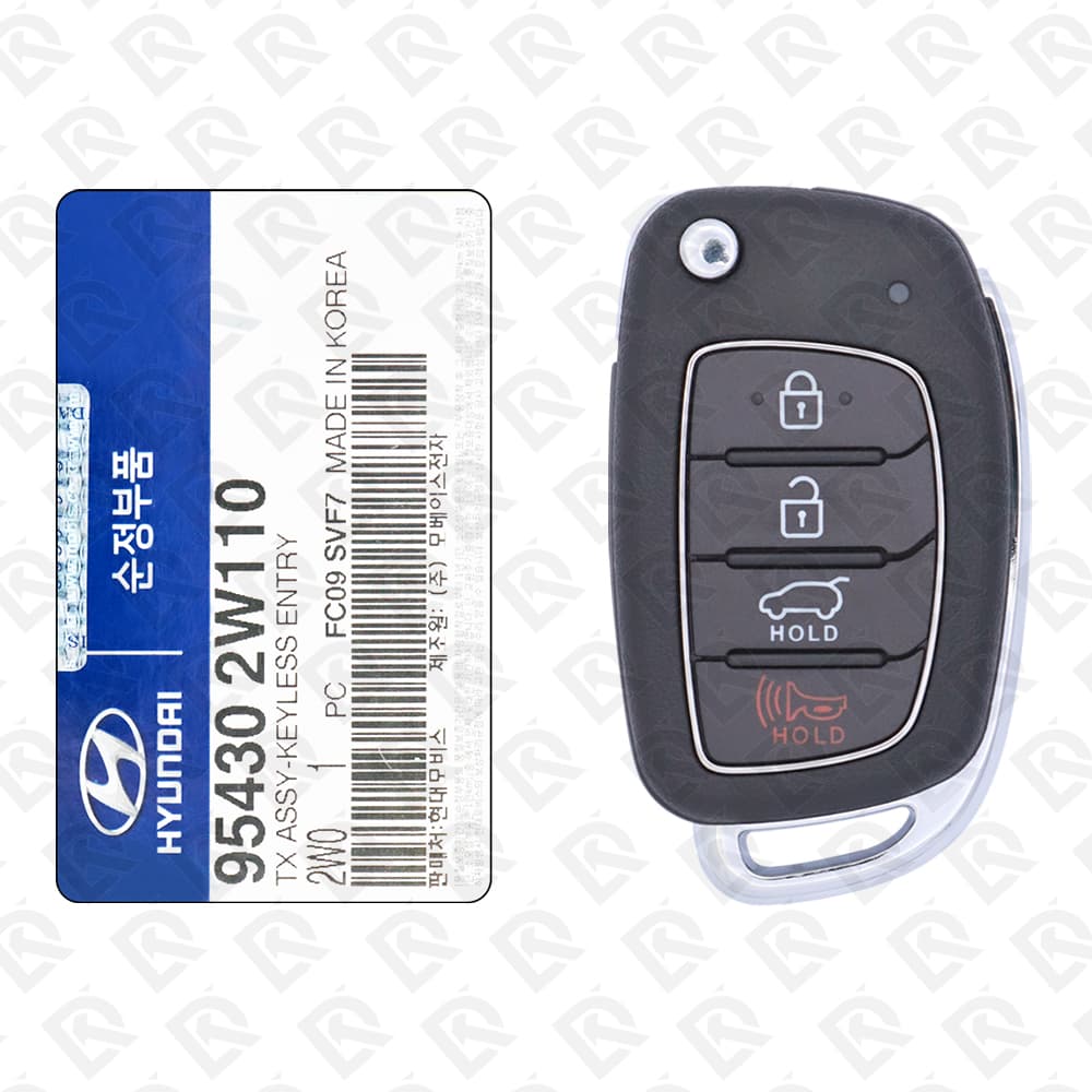 2015 - 2019 HYUNDAI SANTA FE REMOTE HEAD FLIP KEY - 4BUTTONS - 433MHZ - 95430-2W110 ORIGINAL