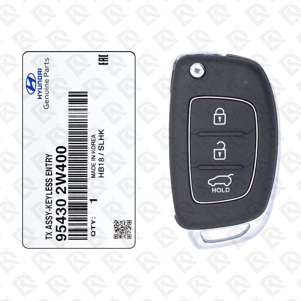 2012 - 2015 HYUNDAI SANTA FE REMOTE HEAD FLIP KEY - 3BUTTONS - 433MHZ - 95430-2W400 ORIGINAL