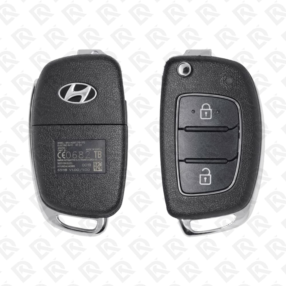 2016 - 2019 HYUNDAI H1 REMOTE HEAD FLIP KEY - 2BUTTONS - 433MHZ - 95430-4H400 ORIGINAL