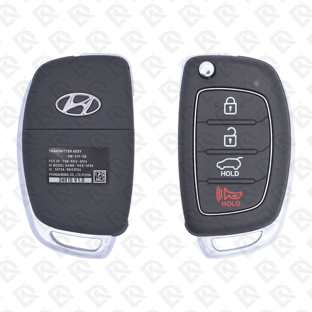 2013 - 2016 HYUNDAI SANTA FE FLIP REMOTE KEY - 4BUTTONS - 315MHZ - 95430-4Z100 ORIGINAL