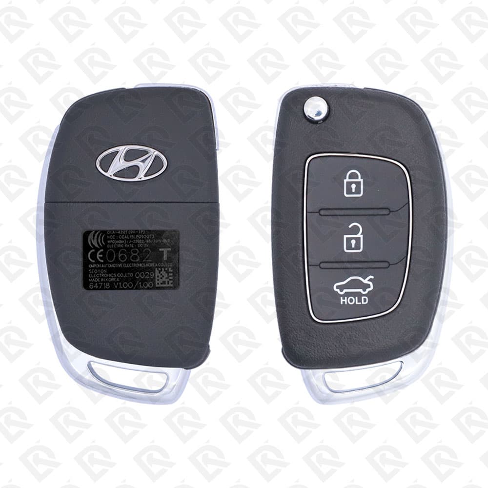 2017 - 2018 HYUNDAI GRAND I10 REMOTE HEAD FLIP KEY - 3BUTTONS - 434MHZ - 95430-B4400 ORIGINAL