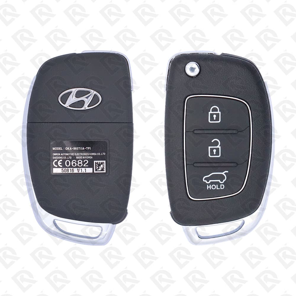 2015 - 2017 HYUNDAI I10 REMOTE HEAD FLIP KEY - 3BUTTONS - 434MHZ - 95430-B9100 ORIGINAL