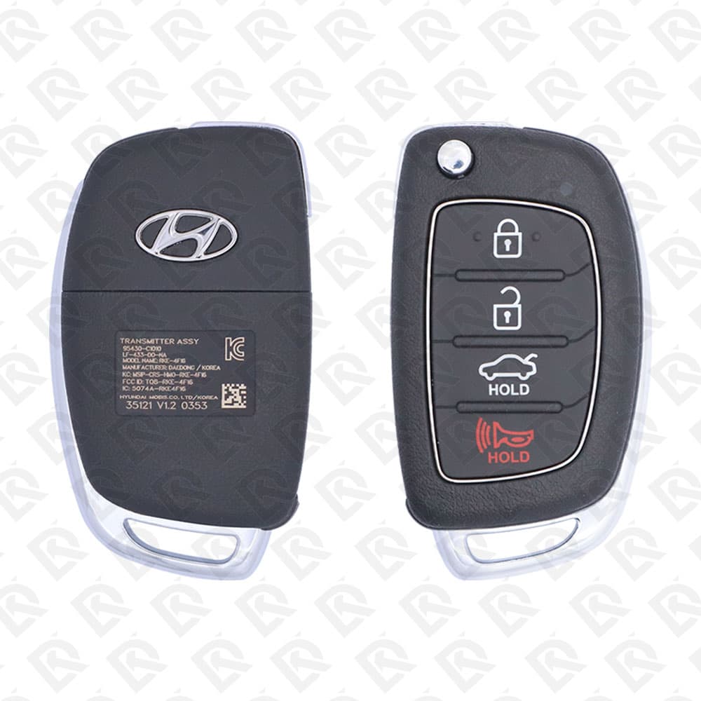 2015 - 2017 HYUNDAI SONATA FLIP REMOTE KEY - 4BUTTONS - 433MHZ - 95430-C1010 ORIGINAL
