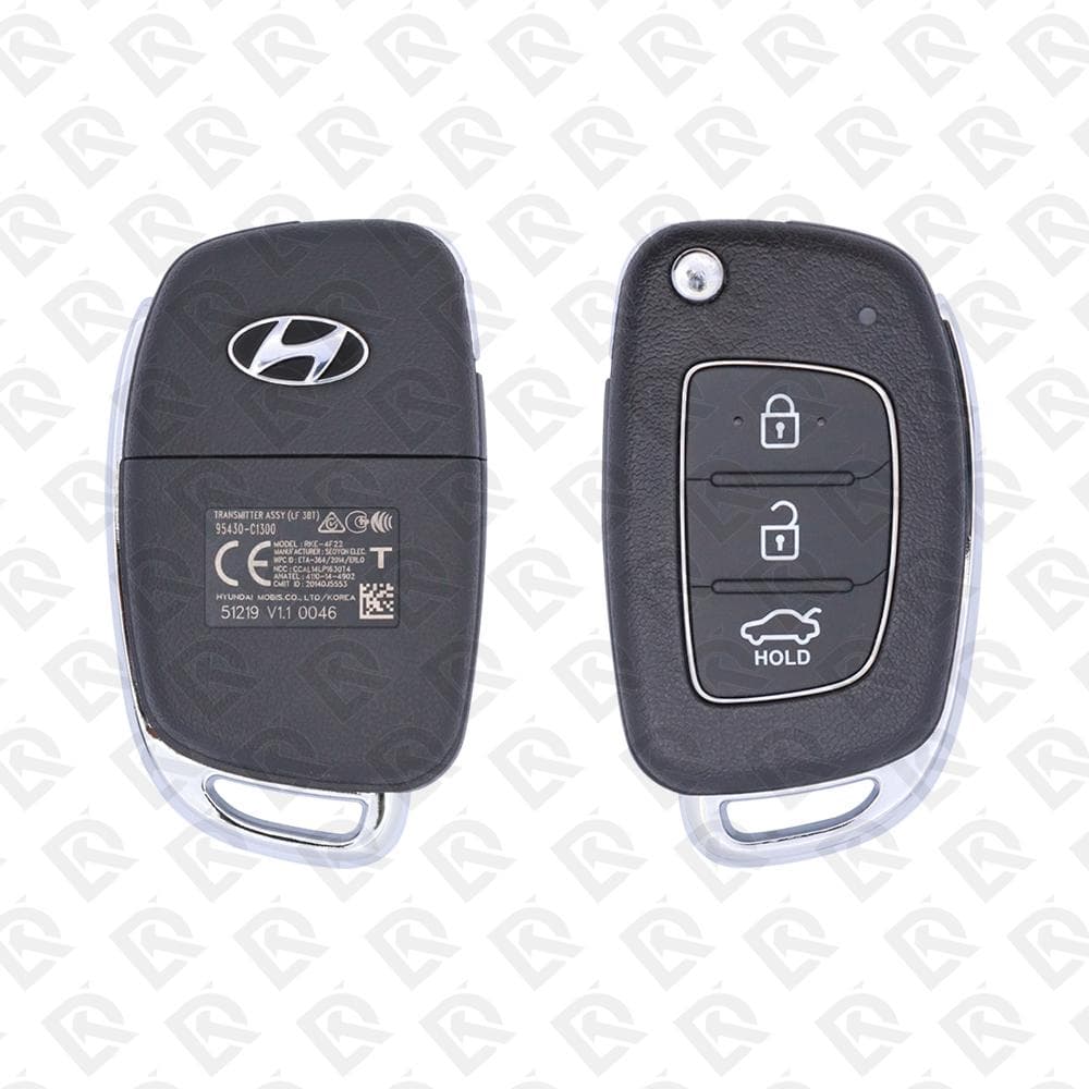 2018 - 2019 HYUNDAI SONATA REMOTE HEAD FLIP KEY - 3BUTTONS - 433MHZ - 95430-C1300 ORIGINAL