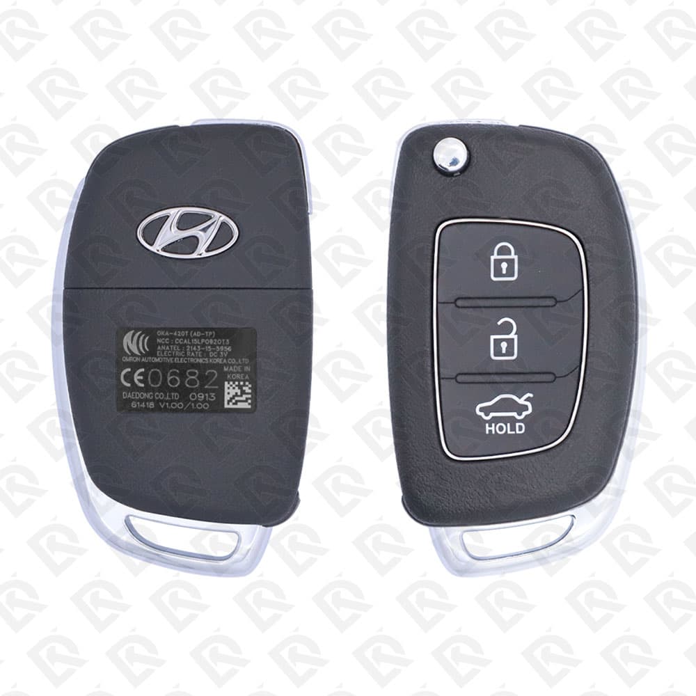 2016 - 2019 HYUNDAI ELANTRA REMOTE HEAD FLIP KEY - 3BUTTONS - 433MHZ - 95430-F2110 ORIGINAL