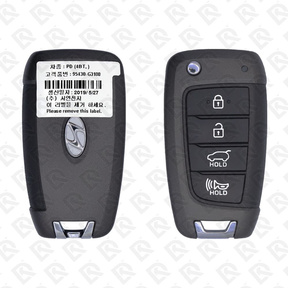 2017-2019 HYUNDAI ELANTRA REMOTE FLIP KEY - 4BUTTONS - 434 MHZ - 95430-G3100 ORIGINAL