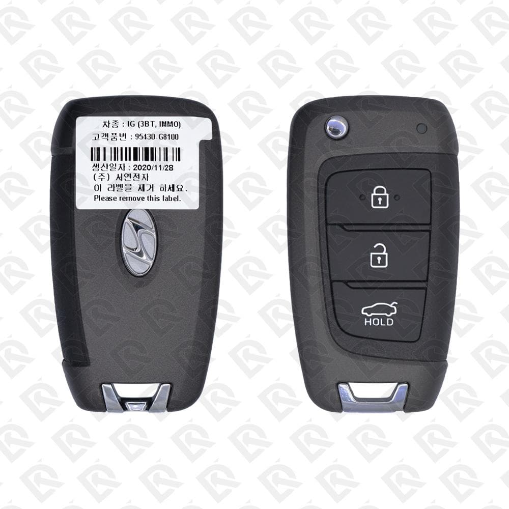 2018 - 2019 HYUNDAI AZERA REMOTE HEAD FLIP KEY - 3BUTTONS - 434MHZ - 95430-G8100 ORIGINAL