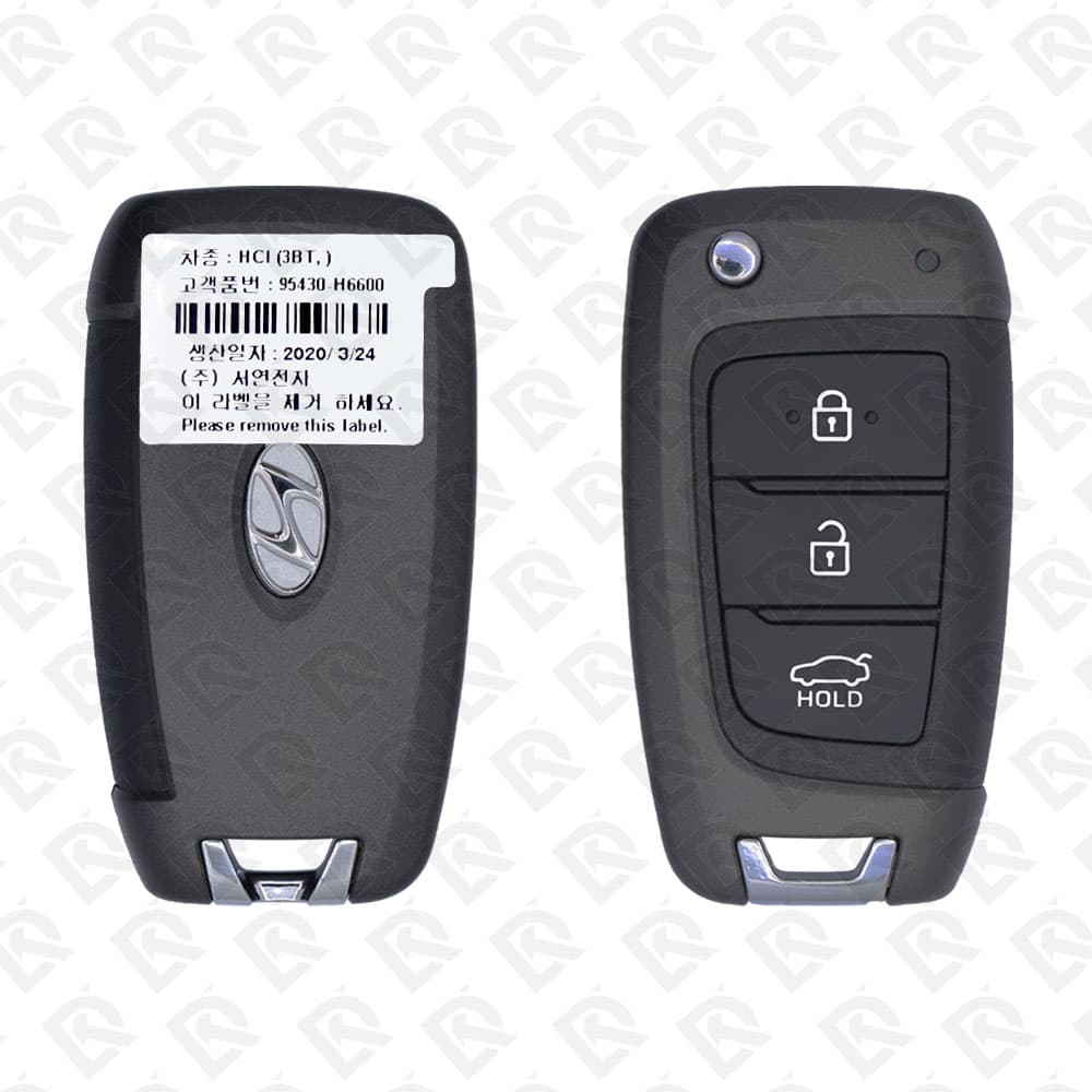 2018 - 2020 HYUNDAI ACCENT REMOTE HEAD FLIP KEY - 3BUTTONS - 434MHZ - 95430-H6600 ORIGINAL