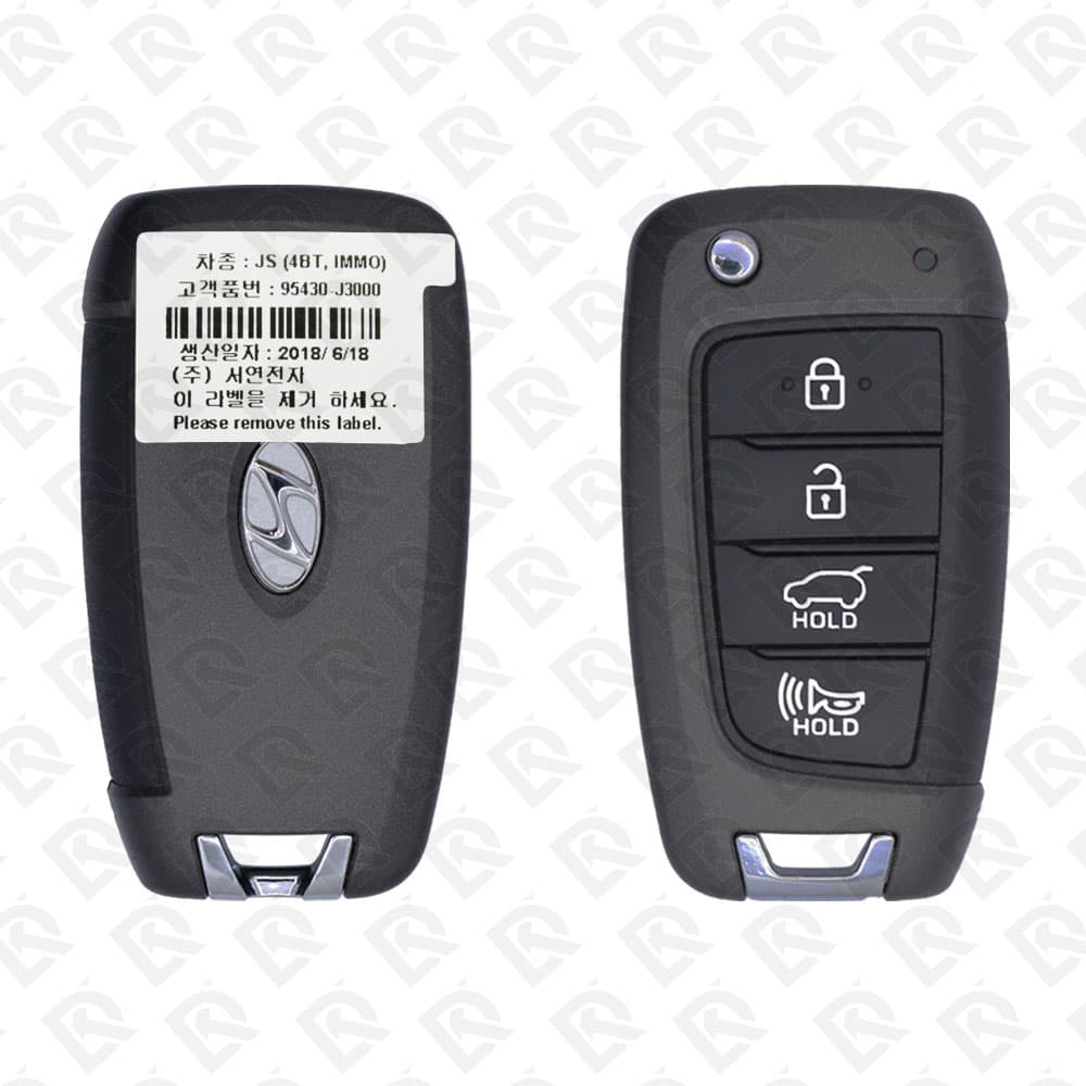 2018 - 2020 HYUNDAI VELOSTER REMOTE HEAD FLIP KEY - 4BUTTONS - 434MHZ - 95430-J3000 ORIGINAL