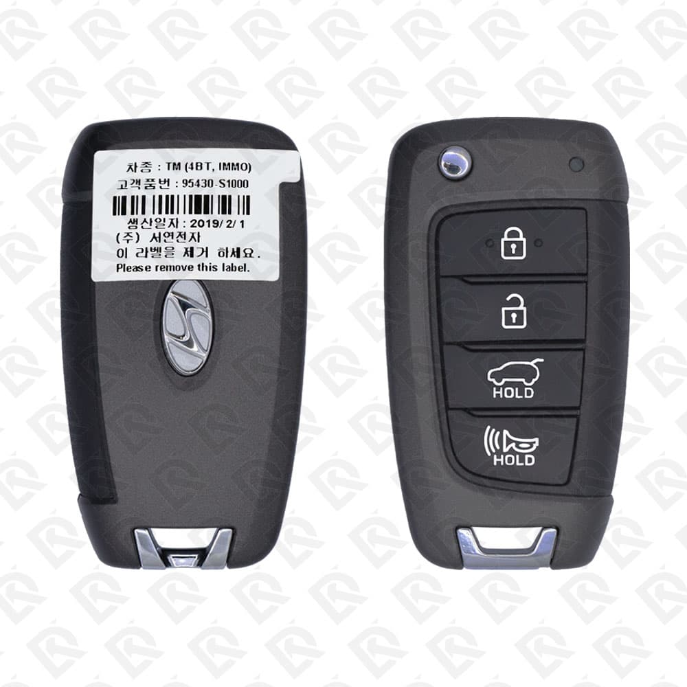 2018 - 2020 HYUNDAY SANTA FEH REMOTE HEAD FLIP KEY - 4BUTTONS - 434MHZ - 95430-S1000 ORIGINAL