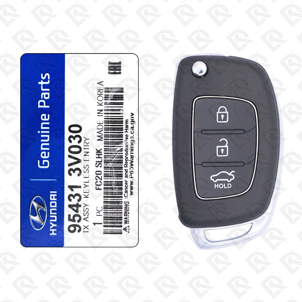 2011 - 2014 HYUNDAI AZERA REMOTE HEAD FLIP KEY - 3BUTTONS - 433MHZ - 95431-3V030 ORIGINAL