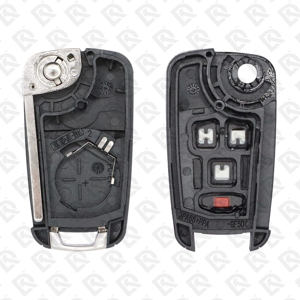 2010 - 2016 CHEVROLET REMOTE HEAD FLIP KEY SHELL 4BUTTONS HU100 BLADE - AFTERMARKET
