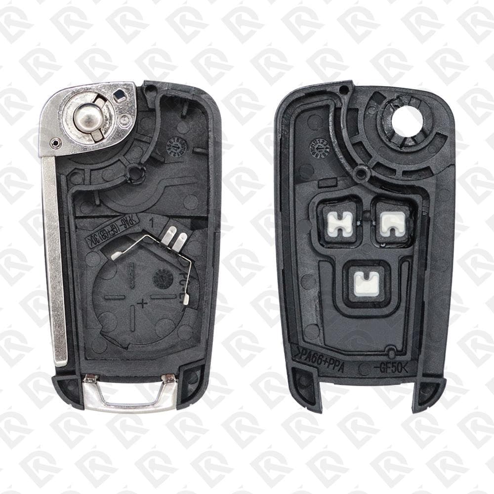 2010 - 2016 CHEVROLET REMOTE HEAD FLIP KEY SHELL 3BUTTONS HU100 BLADE - AFTERMARKET