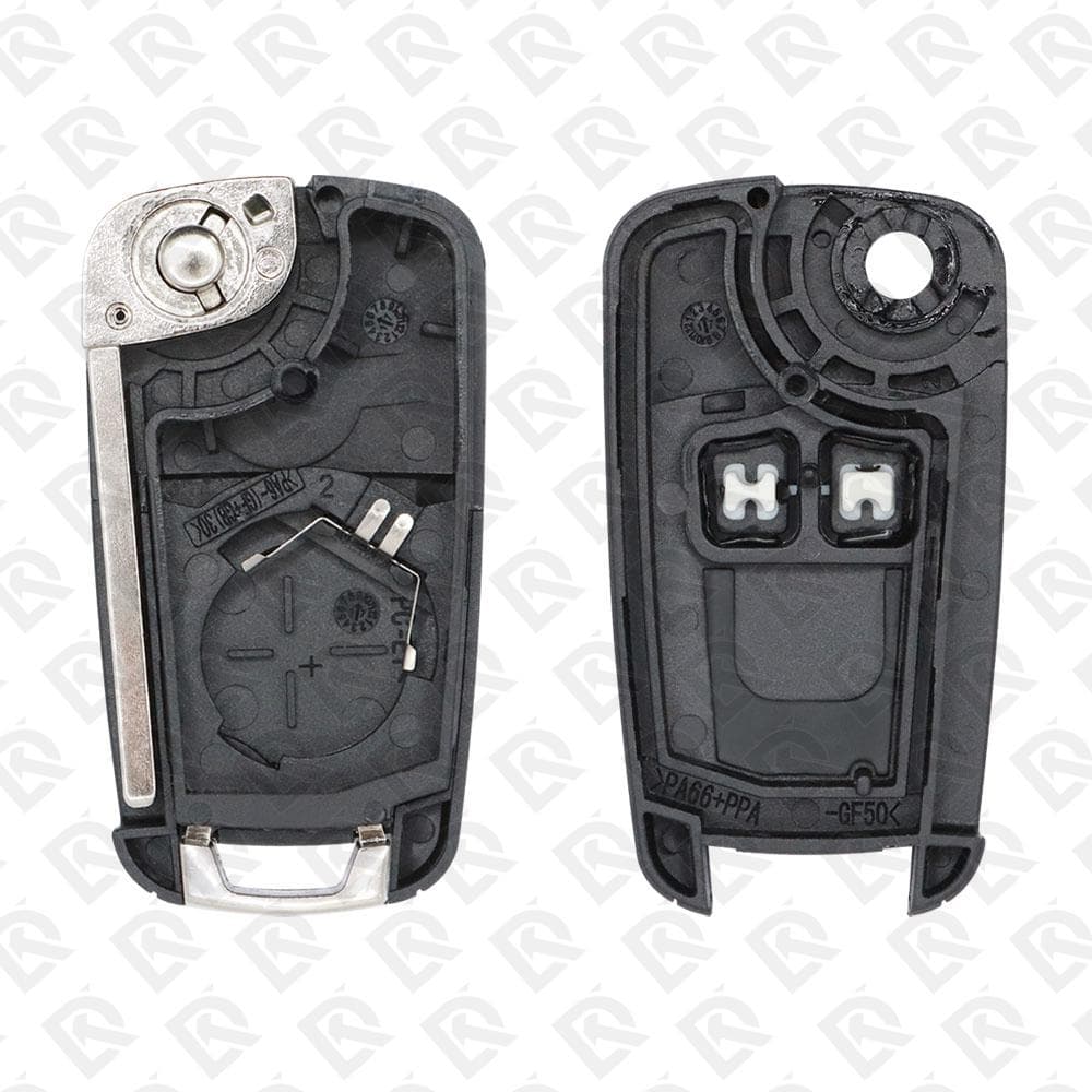 2010 - 2016 CHEVROLET REMOTE HEAD FLIP KEY SHELL 2BUTTONS HU100 BLADE - AFTERMARKET