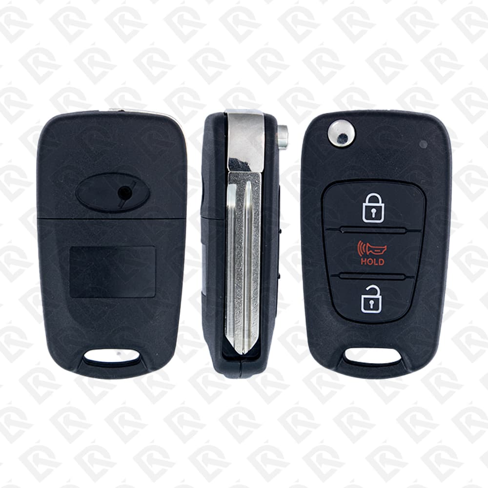 2010 - 2013 KIA HYUNDAI REMOTE HEAD FLIP KEY SHELL 3B - HYN14R BLADE - AFTERMARKET