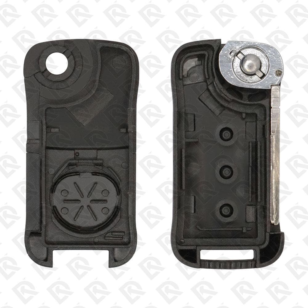 PORSCHE REMOTE HEAD FLIP KEY SHELL 3BUTTONS HU66 BLADE - AFTERMARKET