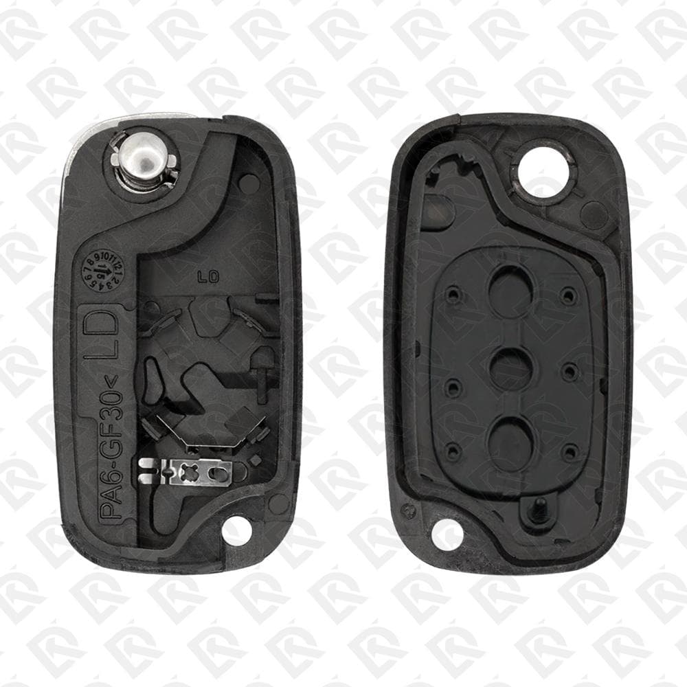 RENAULT REMOTE HEAD FLIP KEY SHELL 3BUTTONS VA6 BLADE - AFTERMARKET