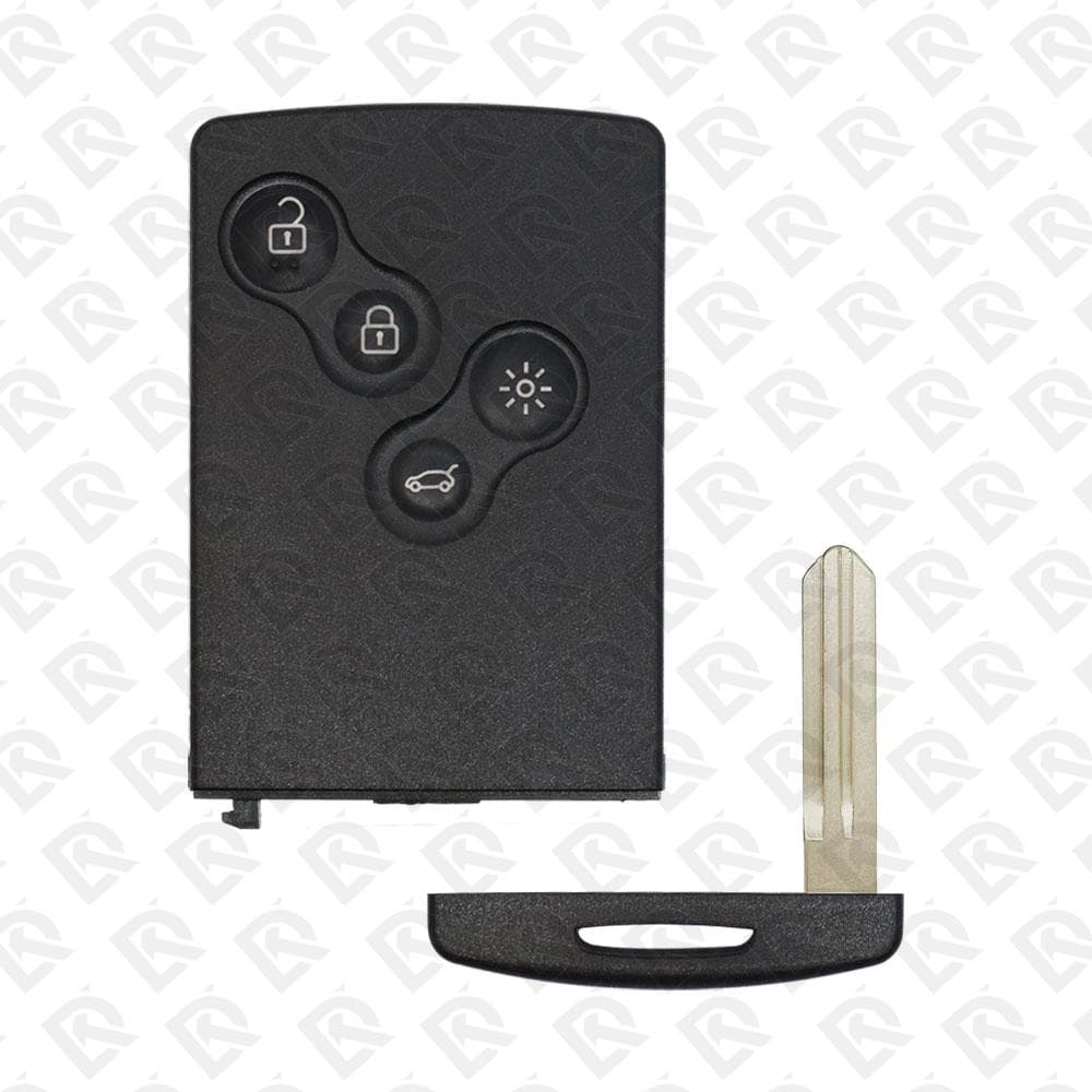RENAULT SMART KEY CARD SHELL 4BUTTONS WITH NSN14 EMERGENCY KEY - AFTERMARKET
