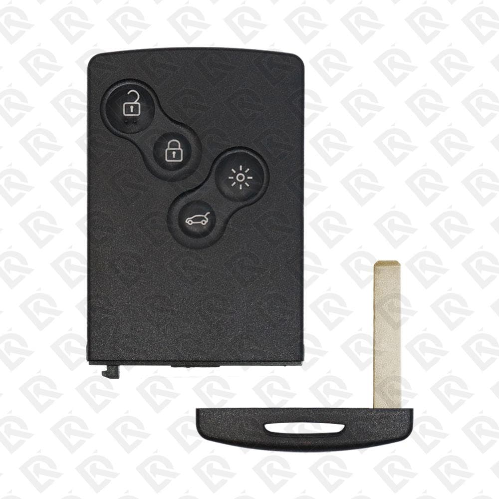 RENAULT SMART KEY CARD SHELL 4BUTTONS WITH VA6 EMERGENCY KEY - AFTERMARKET