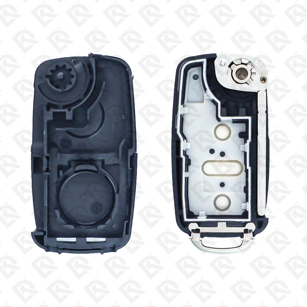 VOLKSWAGEN REMOTE HEAD FLIP KEY SHELL - 2BUTTONS HU66 BLADE - AFTERMARKET