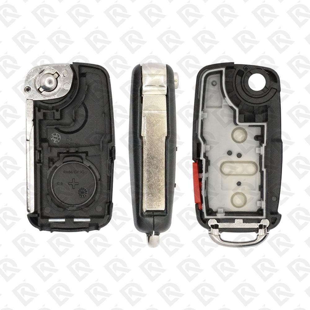 VOLKSWAGEN REMOTE HEAD FLIP KEY SHELL - 4BUTTONS HU66 BLADE - AFTERMARKET