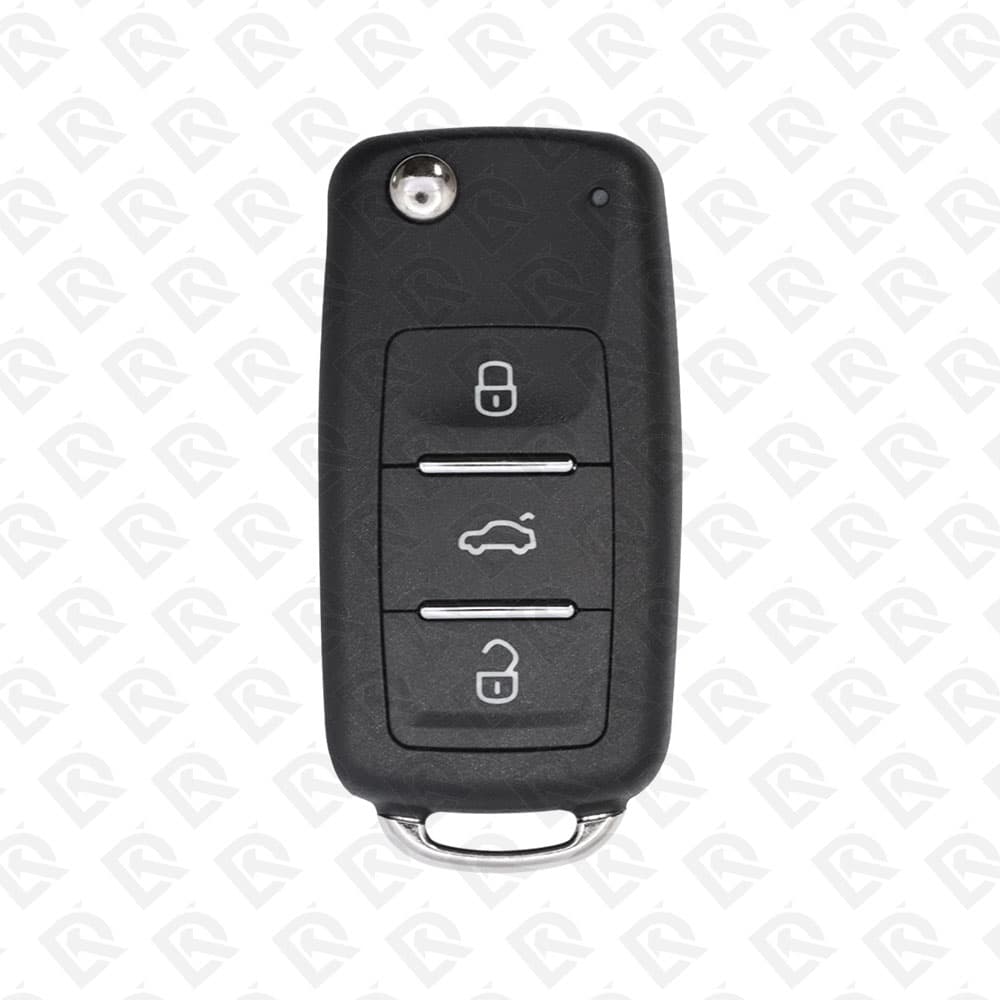2008 - 2015 VOLKSWAGEN REMOTE HEAD FLIP KEY WITH COMFORT ACCESS 48CHIP 3BUTTONS - 433 MHZ - 5K0 837 202 AJ ORIGINAL