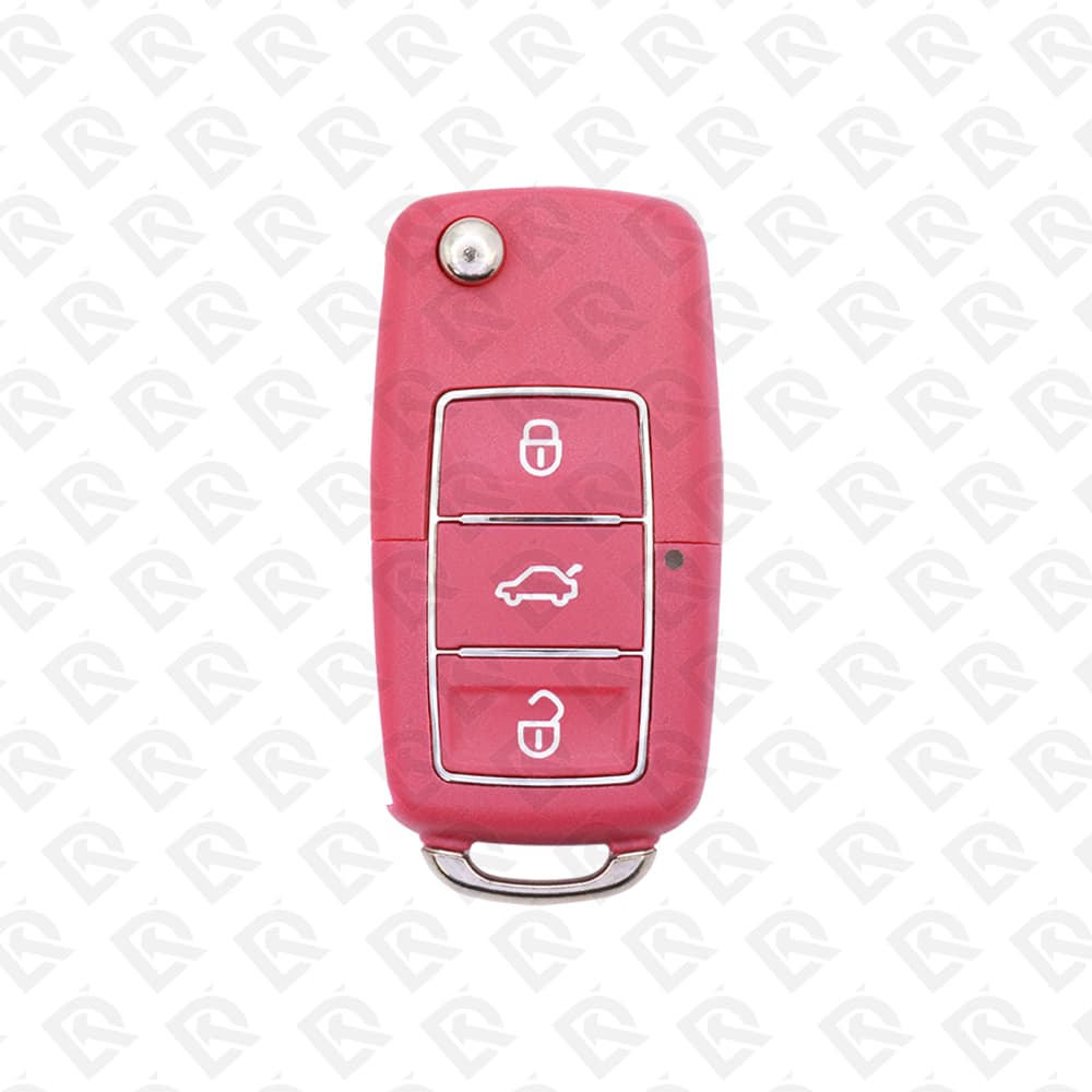 XHORSE REMOTE HEAD FLIP KEY WIRE UNIVERSAL 3BUTTONS VW STYLE PINK - XKB502EN