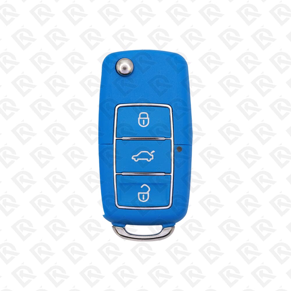 XHORSE REMOTE HEAD FLIP KEY WIRE UNIVERSAL 3BUTTONS VW STYLE BLUE - XKB503EN