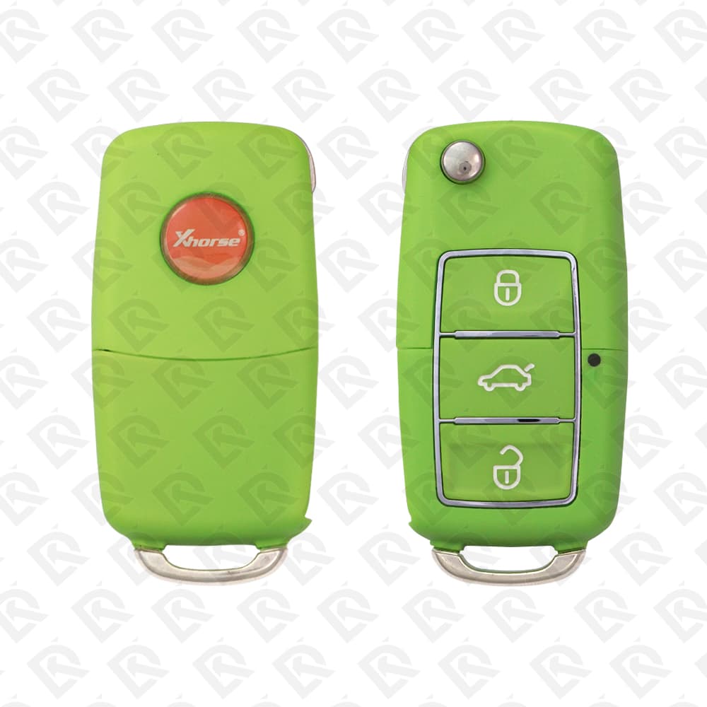 XHORSE REMOTE HEAD FLIP KEY WIRE UNIVERSAL 3BUTTONS VW STYLE GREEN - XKB504EN