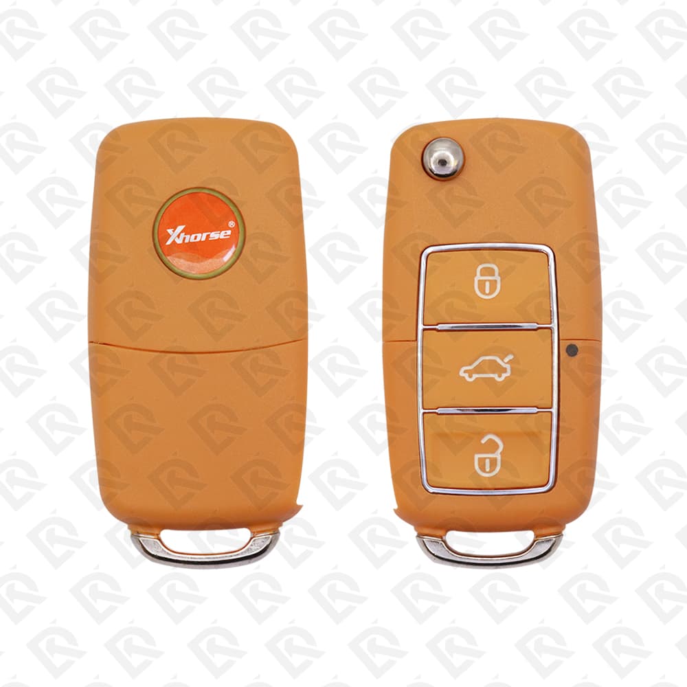 XHORSE REMOTE HEAD FLIP KEY WIRE UNIVERSAL 3BUTTONS VW STYLE ORANGE - XKB505EN