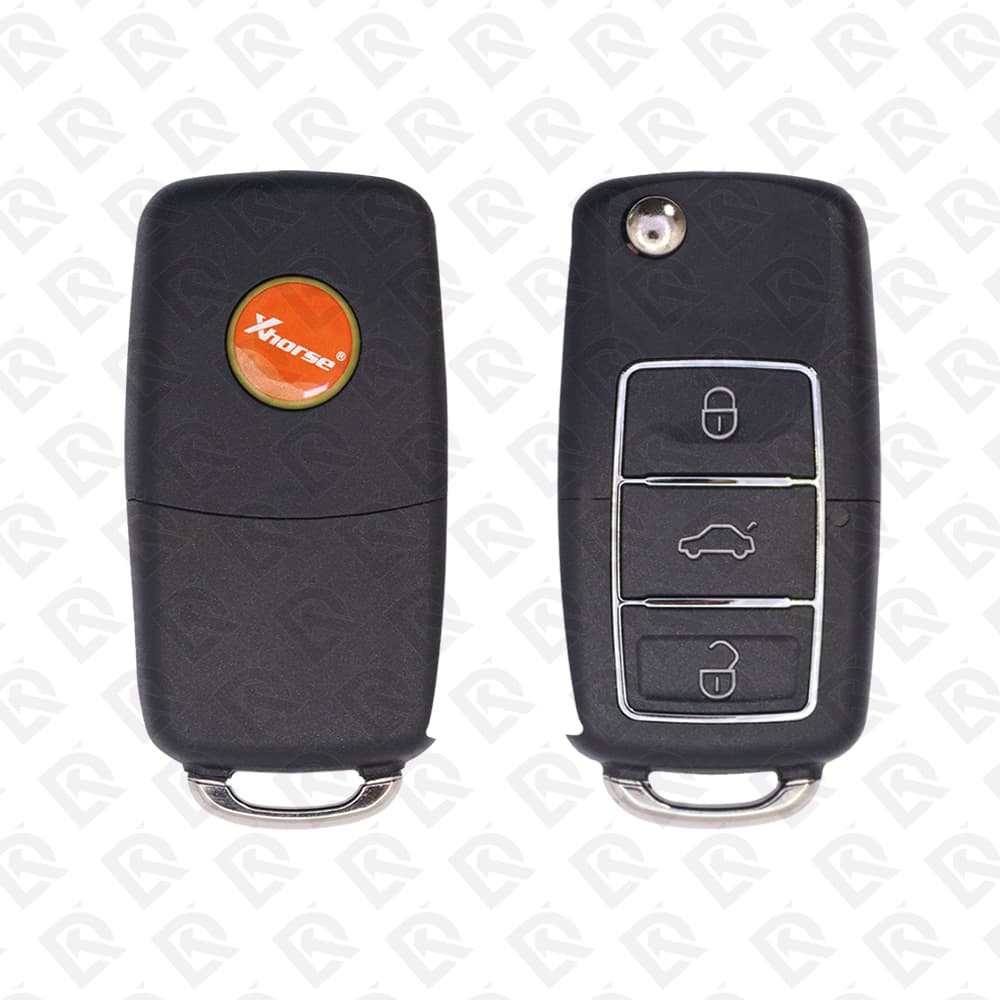 XHORSE REMOTE HEAD FLIP KEY WIRE UNIVERSAL 3BUTTONS VW STYLE BLACK - XKB506EN