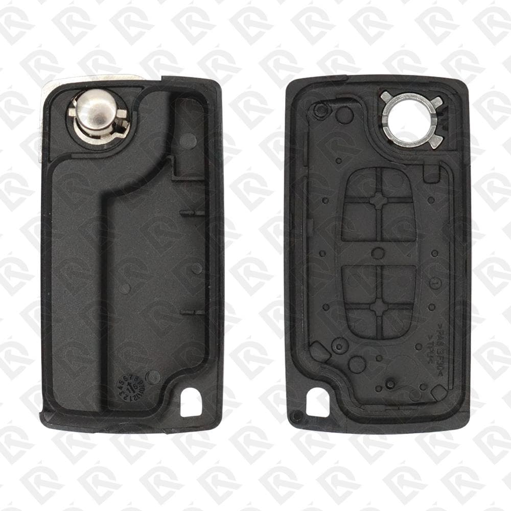 PEUGEOT CITROEN REMOTE FLIP KEY SHELL WITHOUT BATTERY SPACE 2BUTTONS HU83 BLADE - AFTERMARKET