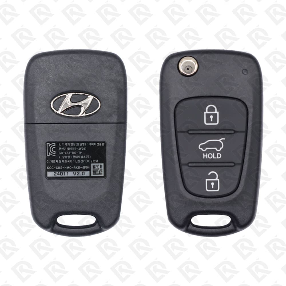 2011 - 2012 HYUNDAI I30 FLIP REMOTE KEY - 3BUTTONS - 433MHZ - 95430-A5000 ORIGINAL