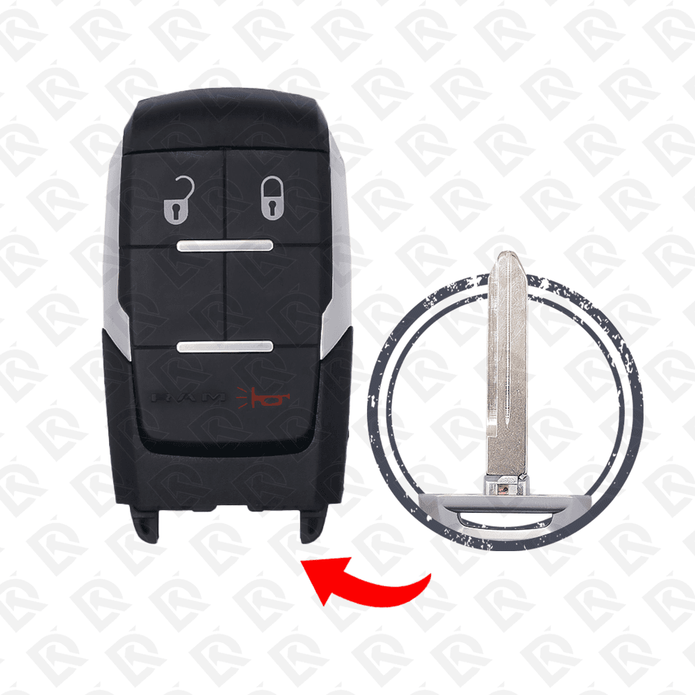 2018 - 2023 DODGE RAM SMART KEY SHELL 2+1BUTTONS - AFTERMARKET