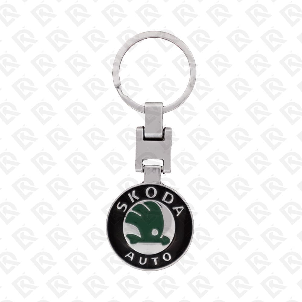 SKODA GREEN & SILVER KEY CHAIN BIG SIZE