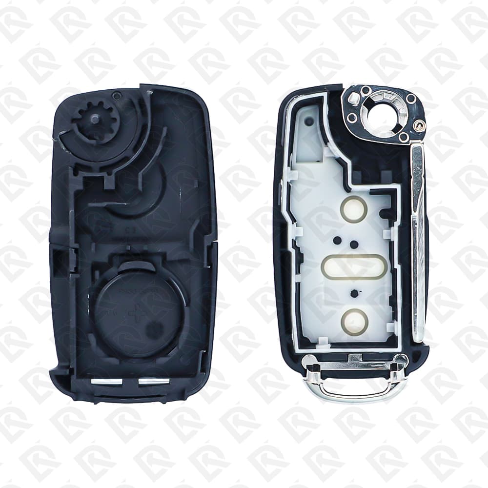 VOLKSWAGEN REMOTE HEAD FLIP KEY SHELL - 2BUTTONS HU66 BLADE - AFTERMARKET