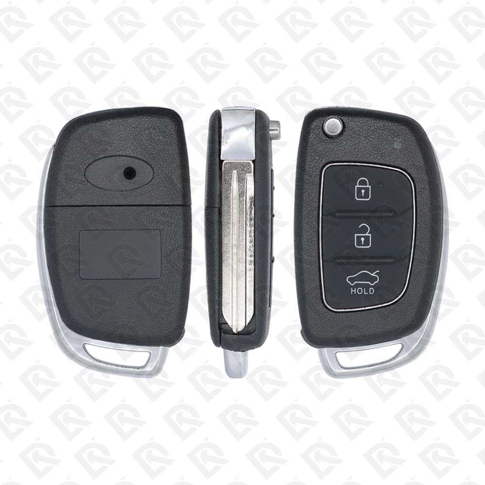 2013 - 2015 HYUNDAI FLIP REMOTE KEY SHELL HYN14 BLADE - 3BUTTONS - AFTERMARKET 