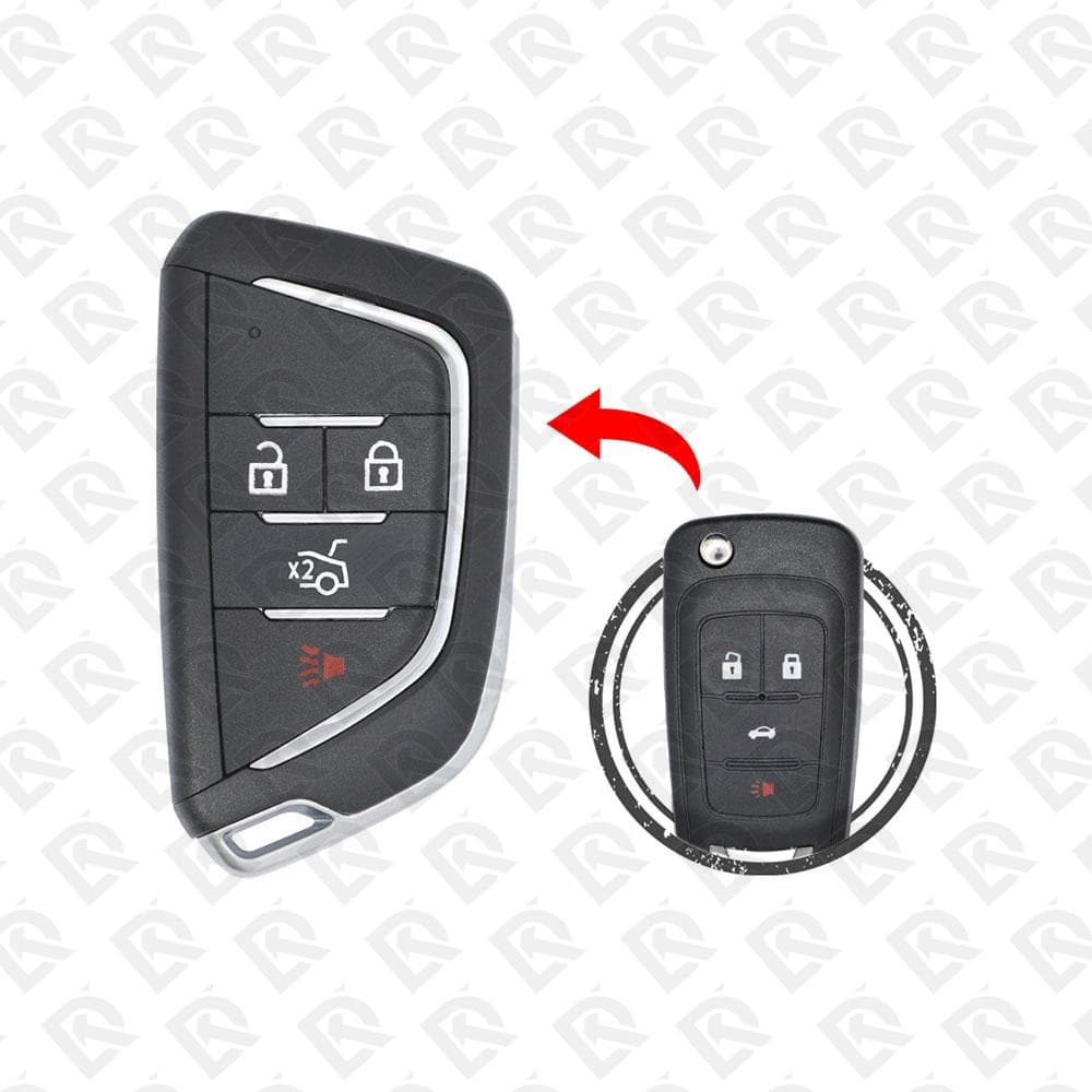 CHEVROLET REMOTE HEAD FLIP KEY SHELL MODIFY TO NEW TYPE 4BUTTONS - AFTERMARKET