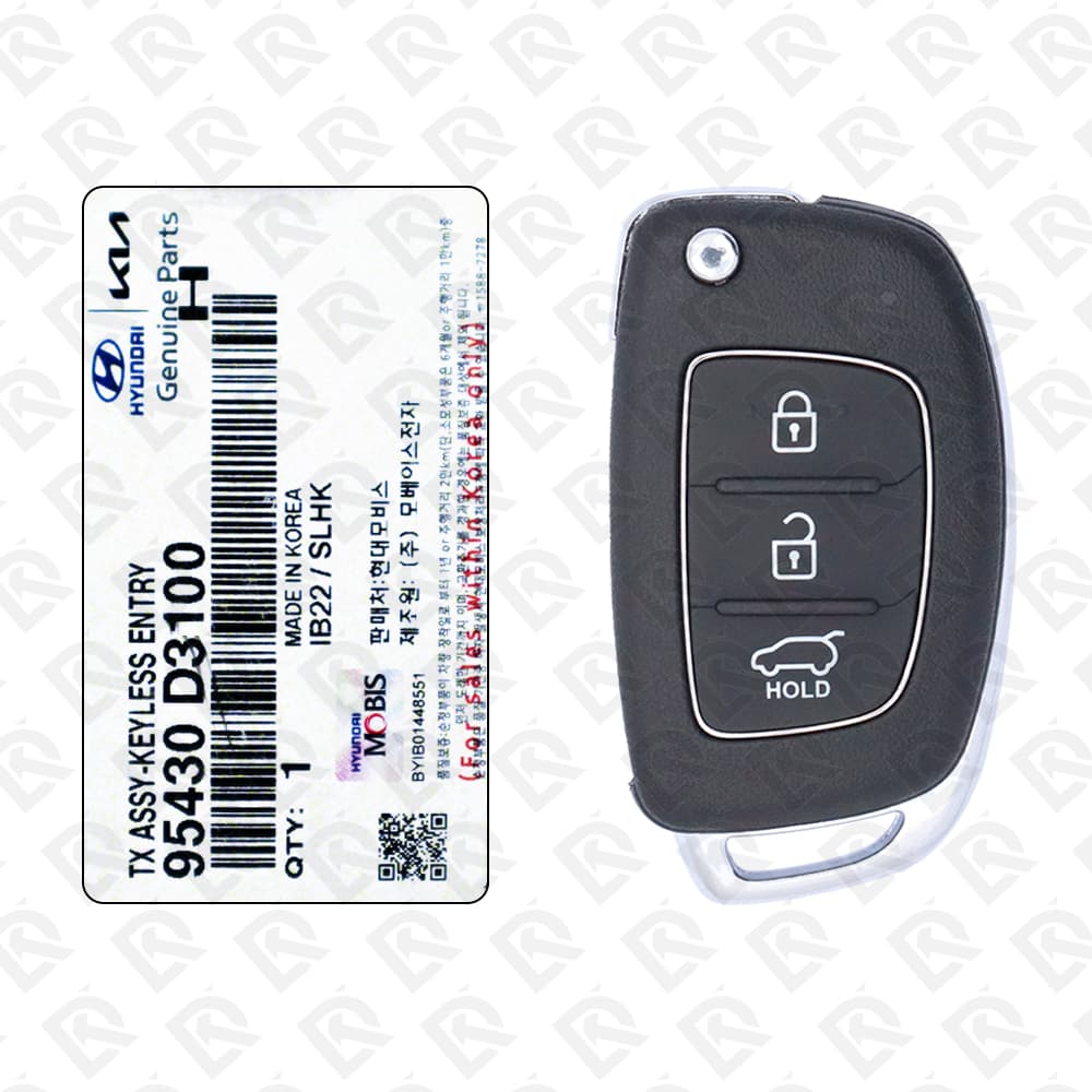 2016-2018 HYUNDAI TUCSON REMOTE HEAD FLIP KEY 3BUTTONS 鈥 433 MHZ - 95430-D3100 ORIGINAL