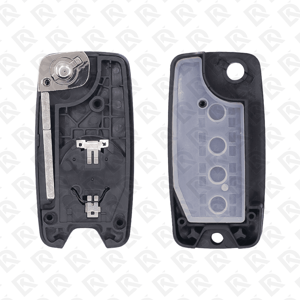 JEEP REMOTE HEAD FLIP KEY SHELL 3+1BUTTONS SIP22 BLADE - AFTERMARKET