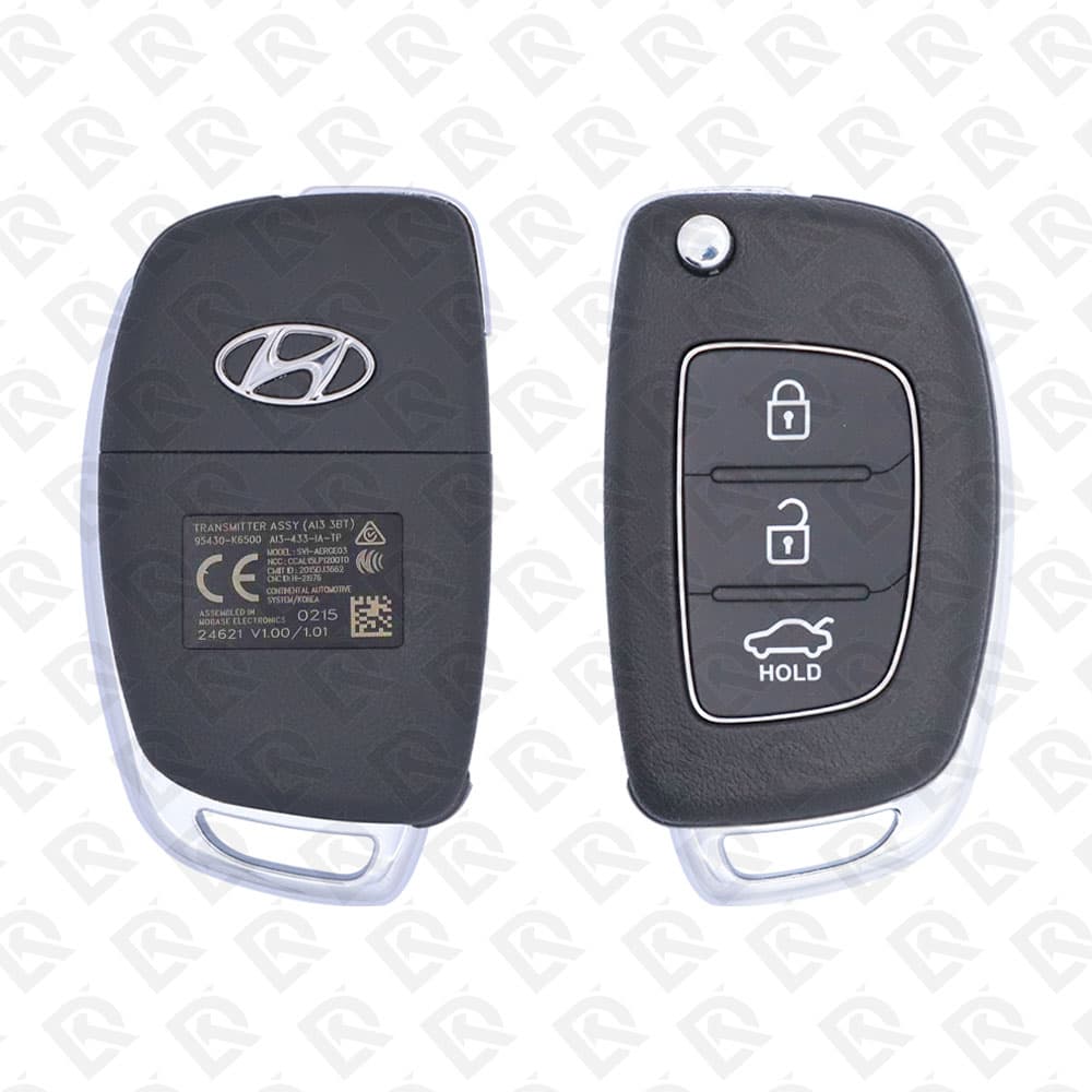 2020 HYUNDAI GRAND I10 REMOTE HEAD FLIP KEY - 3BUTTONS - 433MHZ - 95430-K6501 ORIGINAL