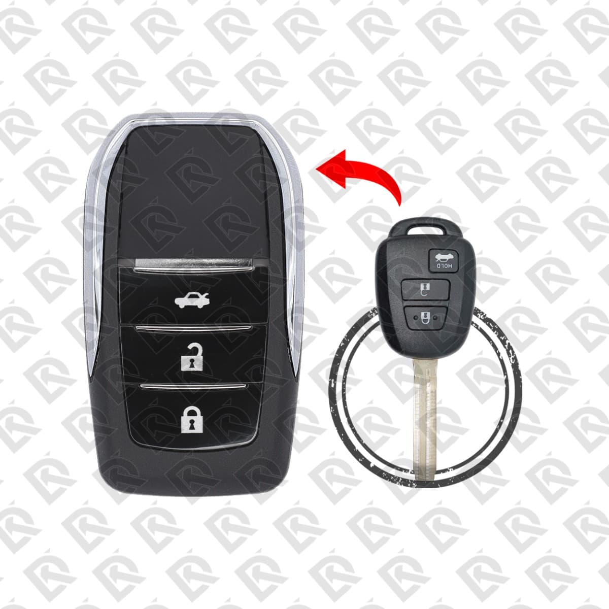 2014 - 2018 TOYOTA REOMTE KEY SHELL MODIFY - 3BUTTONS -AFTERMARKET