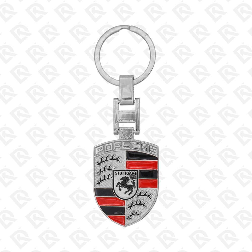 PORSCHE SILVER KEYCHAIN BIG SIZE