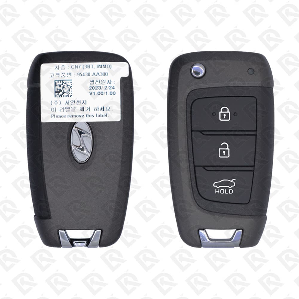 2021 - 2022 HYUNDAI ELANTRA REMOTE HEAD FLIP KEY - 3BUTTONS - 433MHZ - 95430-AA300 ORIGINAL
