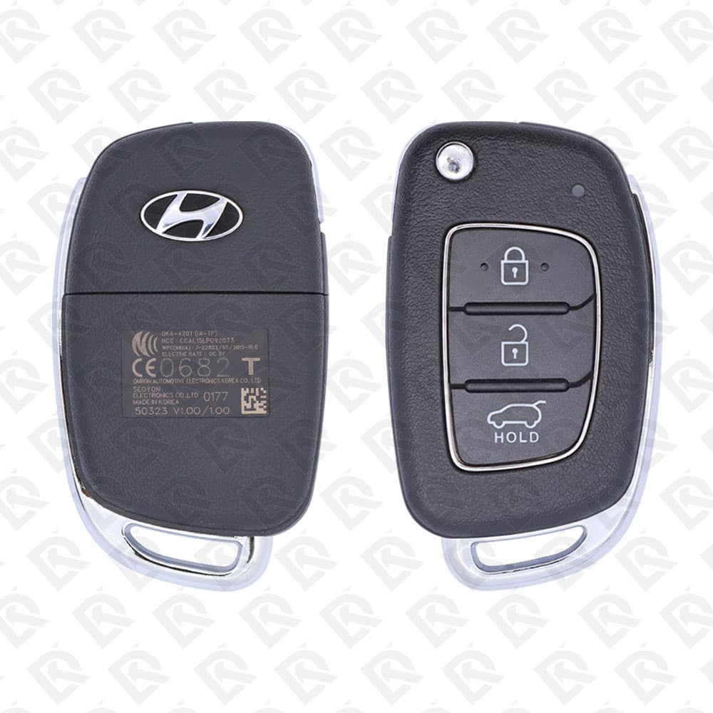 2016 - 2019 HYUNDAI I10 REMOTE HEAD FLIP KEY - 3BUTTONS - 433 MHZ - 95430-B9500 ORIGINAL